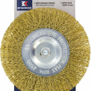 Brosse Circulaire en Laiton pour Perceuse - Diameter 100mm - Décapage Doux sur Métaux Non Ferreux, Pierre Tendre et Bois