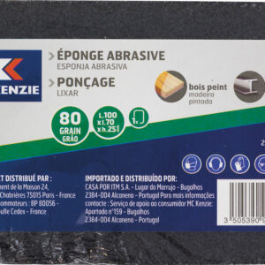 Éponge abrasive grain 80 100x70x25mm – Décapage bois et métal