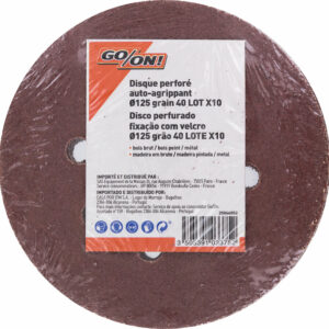 Disques perforés agrippants D.125mm grain 40 pour ponceuse excentrique – Lot de 10