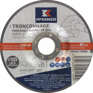Disque à Tronçonner Matériaux 125x2.5mm - Accessoire Durable et Précis pour Découpe