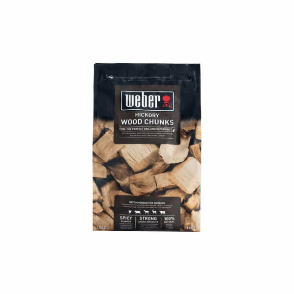 Morceaux de bois de fumage WEBER - Hickory - 1,5kg pour une saveur intense et subtilement sucrée