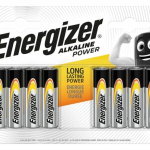 Pile Alcaline AA-LR6 Power Energizer – Pack de 8, Longue Durée pour Appareils du Quotidien