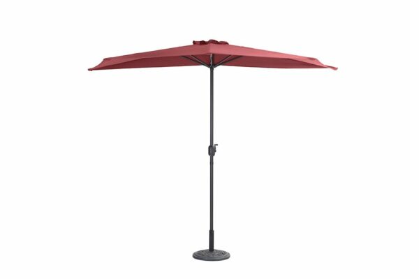 Parasol demi-lune de balcon rouge terre - Dimensions 150 x 238 cm