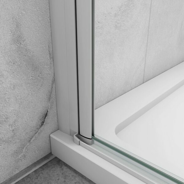 AICA porte de douche battante 90x180cm en verre anticalcaire Blanc