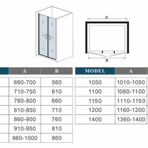 AICA porte de douche battante 100x180cm profilé blanc en 5mm verre anticalcaire