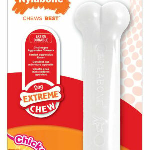 Nylabone xtrm chew m poulet idéal pour renforcer les mâchoires de votre chien