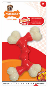 Jouet à mâcher pour chien Nylabone dble bone m bacon