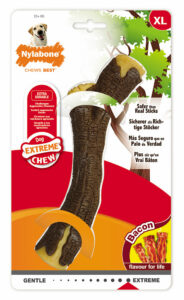Bâton à mâcher pour chien NYLABONE WOODEN STICK EXTRA L Bacon