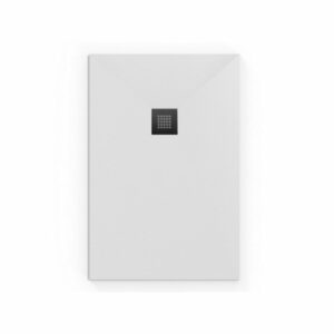 Receveur de douche rectangulaire en marbre coulé avec siphon 100x90 cm - Blanc