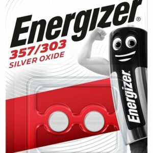 Pile bouton à l'oxyde d'argent Energizer 357-303 (Pack de 2) - Longue Durée et Éco-Responsable
