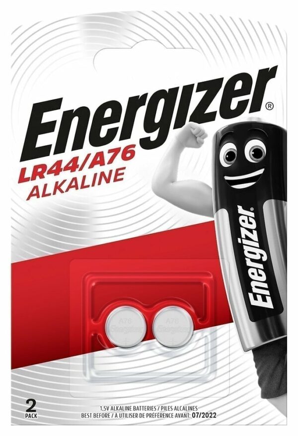 Piles bouton alcalines Energizer LR44-A76 – Pack de 2 pour appareils électroniques