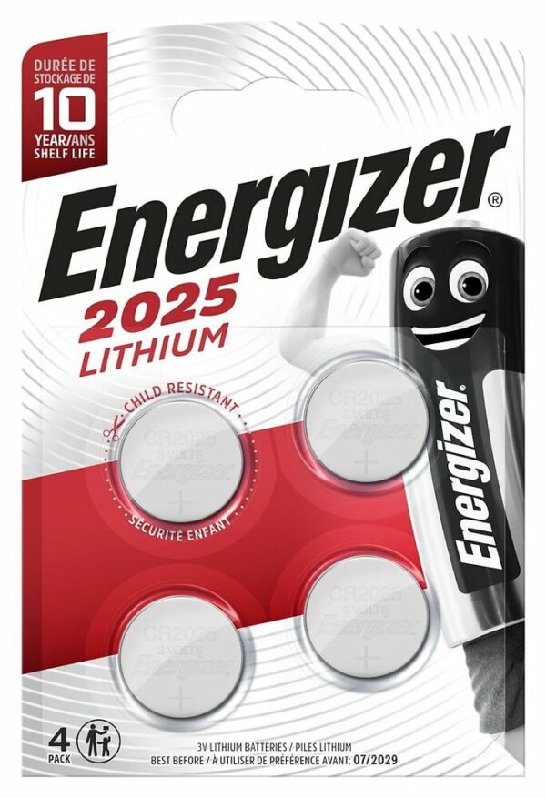 Lot de 4 Piles bouton Lithium CR2025 - Pack énergétique pour vos appareils !