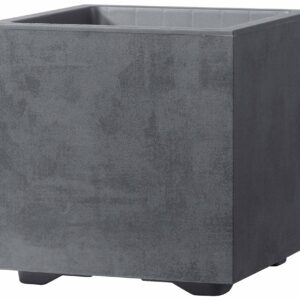 Pot plastique cubo millennium anthracite à réserve d'eau 25cm, gris