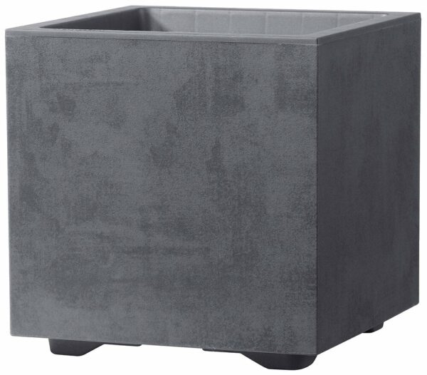 Pot plastique cubo millennium anthracite à réserve d'eau 25cm, gris