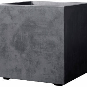 Pot en plastique carré Millenium à roulettes 49cm gris anthracite