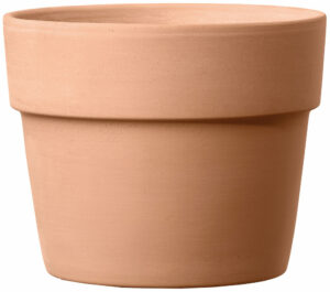 Cache-pot terre cuite Perfetto White 11cm, terre rosée