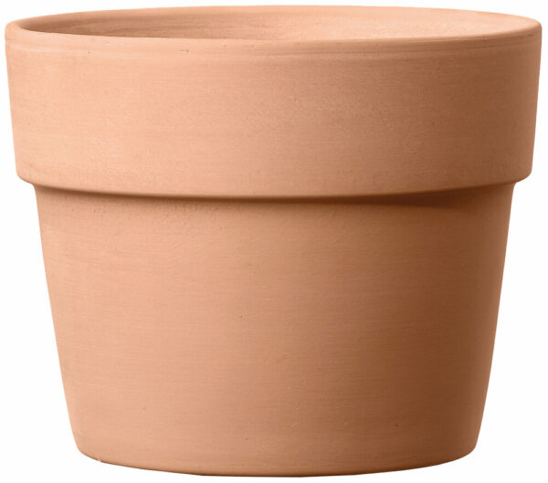 Cache-pot terre cuite Perfetto White 20cm, terre rosée