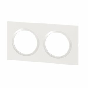 Plaque carrée dooxie 2 postes finition blanc – Rattrapage pour une installation parfaite