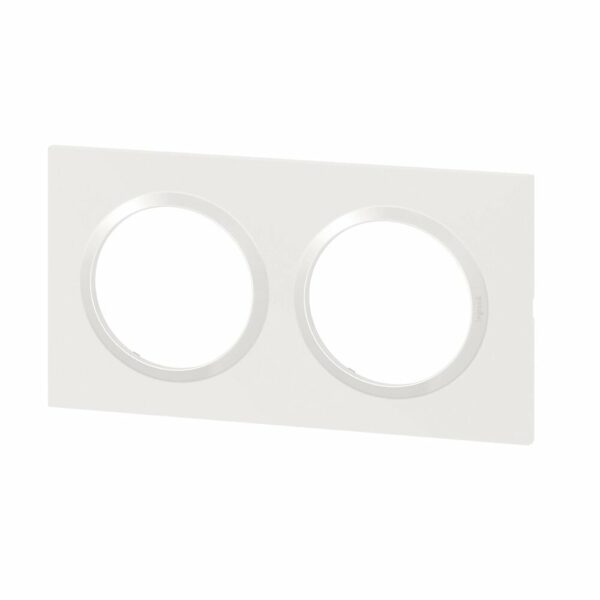 Plaque carrée dooxie 2 postes finition blanc – Rattrapage pour une installation parfaite