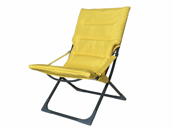 Fauteuil de détente pliant extérieur Loggia jaune – Confort et Hauteur pour Jardins et Balcons
