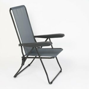 Fauteuil Lux Gris - Confortable et Design en Textilène avec Accoudoirs 5 Positions