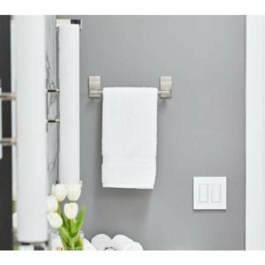 Porte-Serviettes 1 Barre Fixe Nickel Satiné - Idéal pour une salle de bain moderne et élégante