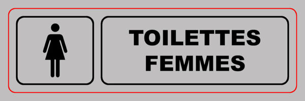 Panonceau adhésif TOILETTES FEMMES 170x50mm VISO – Signalétique PVC pour sanitaires