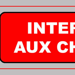 Panonceau adhésif INTERDIT AUX CHIENS VISO 170x50mm – Signalisation en PVC