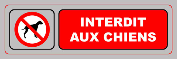 Panonceau adhésif INTERDIT AUX CHIENS VISO 170x50mm – Signalisation en PVC