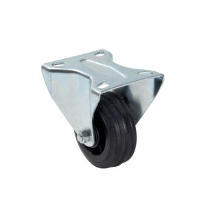 Roulette fixe charge 65kg - Roues robustes pour sol irrégulier - 104 mm haut, 80 mm diamètre, bandage caoutchouc