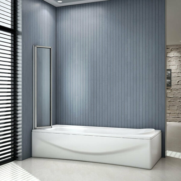 Pare-baignoire 100x140cm à 4 volets, paroi pivotante et pliante 180°