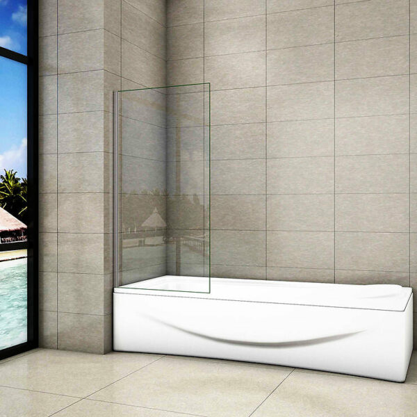 Pare-baignoire fixé 40x130cm écran de douche en verre trempé anticalcaire