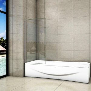 Pare-baignoire fixé 70x130cm écran de douche, paroi de baignoire en verre 5mm anticalcaire