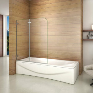 Pare-baignoire pivotant et repliable à 180° en verre de sécurité