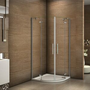 Cabine de douche battante 80x80x195cm 1/4 de cercle en verre anticalcaire