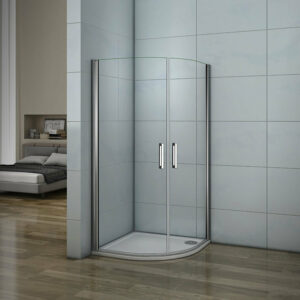 Cabine de douche battante 80x80x195cm 1/4 rond en verre trempé securit anticalcaire