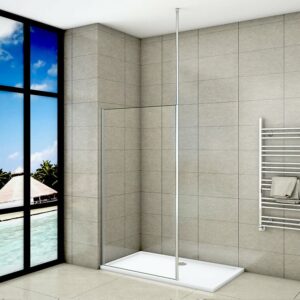 Paroi de douche 90x200cm en verre trempé sécurisé et anticalcaire