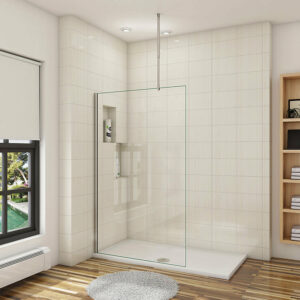 Paroi de douche 120x200cm en verre trempé anticalcaire et chrome