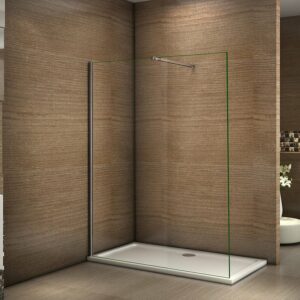 Paroi de douche 120x200cm avec barre de fixation en chromé
