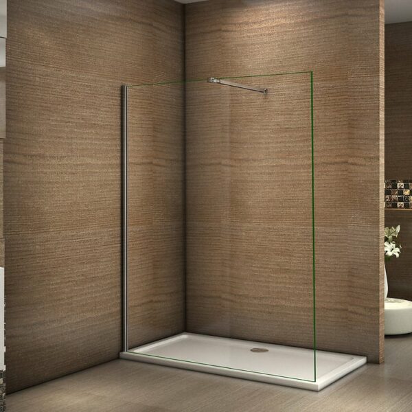Paroi de douche 120x200cm avec barre de fixation en chromé