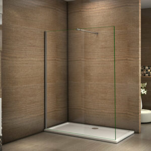 Paroi de douche 120x200cm avec barre de fixation en carré