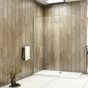 Paroi de douche 80cm Hauteur 190cm avec 2 étagères en verre securit, AICA paroi de douche à l'italienne en 8mm verre anticalcaire