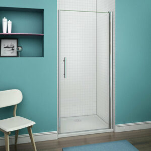 Porte de douche pivotante en verre de sécurité 6mm pour installation en niche
