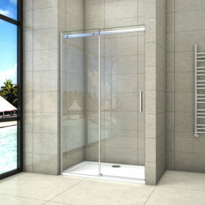Porte de douche coulissante 150x195cm en verre trempé 8mm