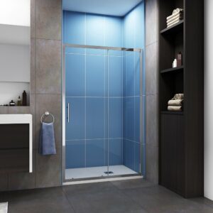 Porte de douche coulissante en verre trempé 160x190cm