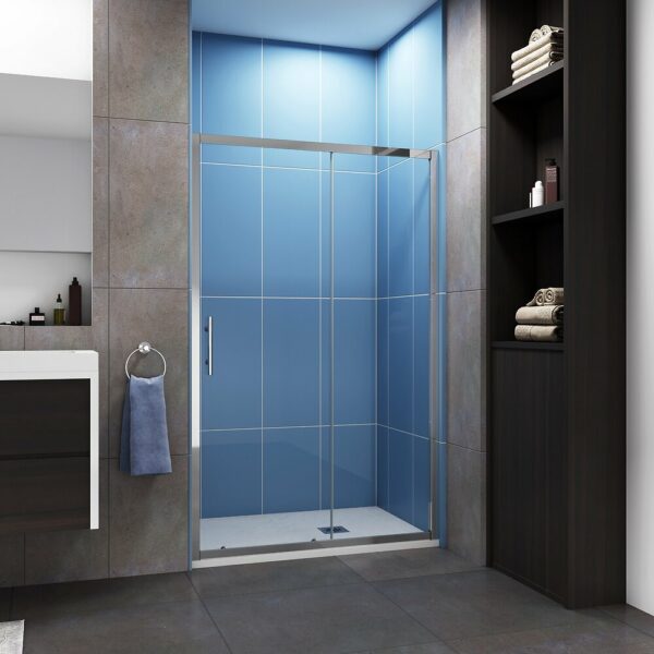 Porte de douche coulissante en verre trempé 160x190cm