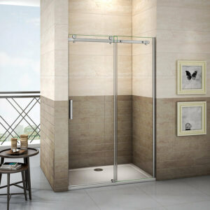Porte de douche coulissante en verre 140cm