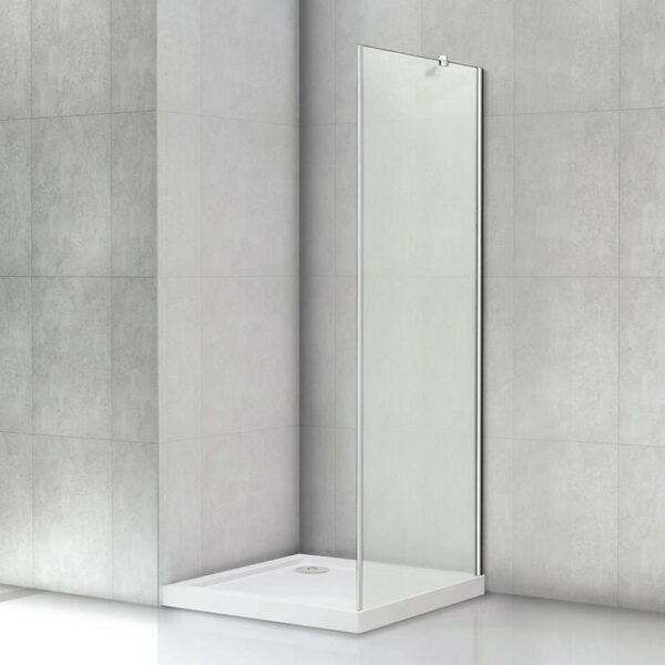 Paroi de douche 88x190cm en 8mm verre dépoli et anticalcaire, AICA paroi de douche à l'italienne avec barre de fixation d'angle 45cm