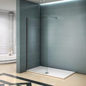 Paroi de douche 160x200cm avec barre de fixation en carré