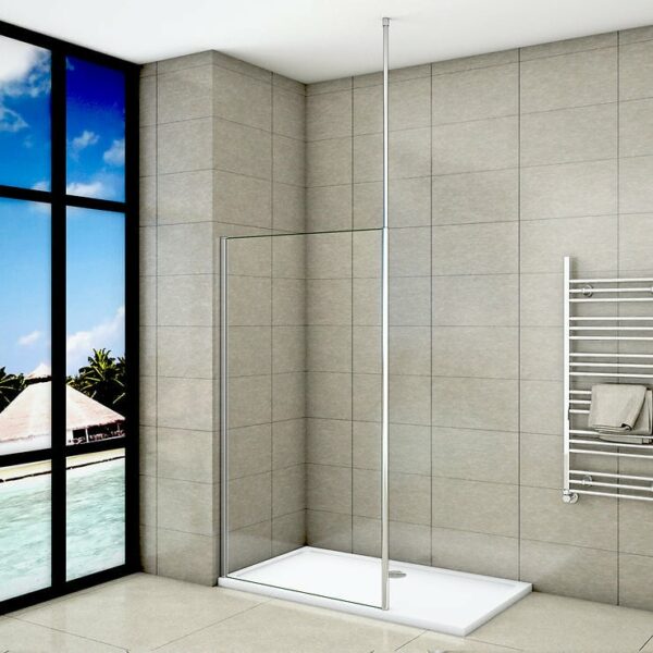 Paroi de douche 160x200cm en verre securit et chromé